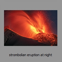 strombolian eruption at night